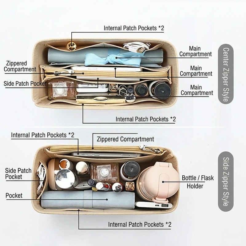Women Felt Insert Bag Purse Or - đánh giá và giá Luxury Skincare And Makeup Brands
